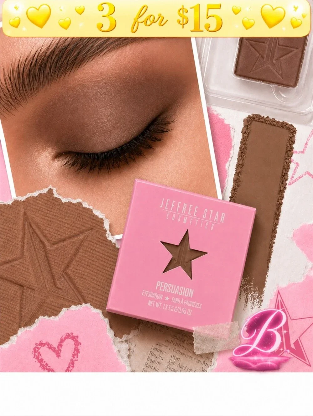 3/$15 *Discont* Jeffree Star Artistry Single Eyeshadow “Persuasion” NIB